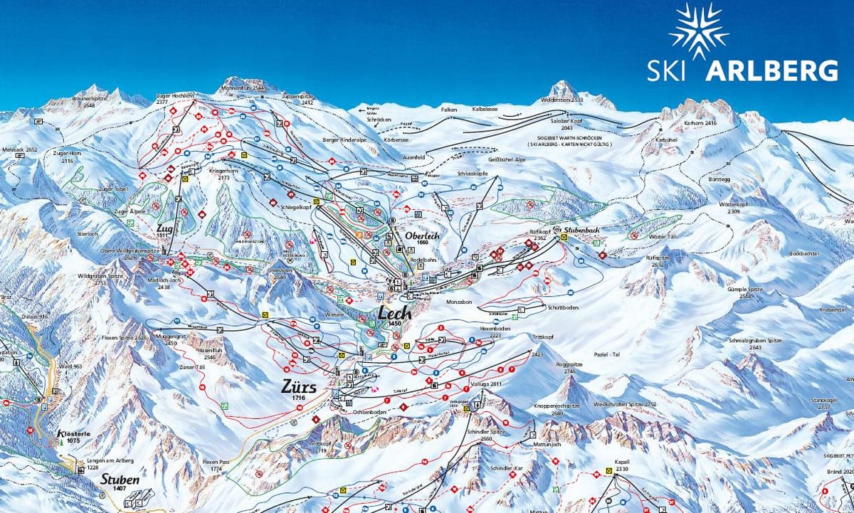 แผนที่ของ arlberg ออสเตรีย name