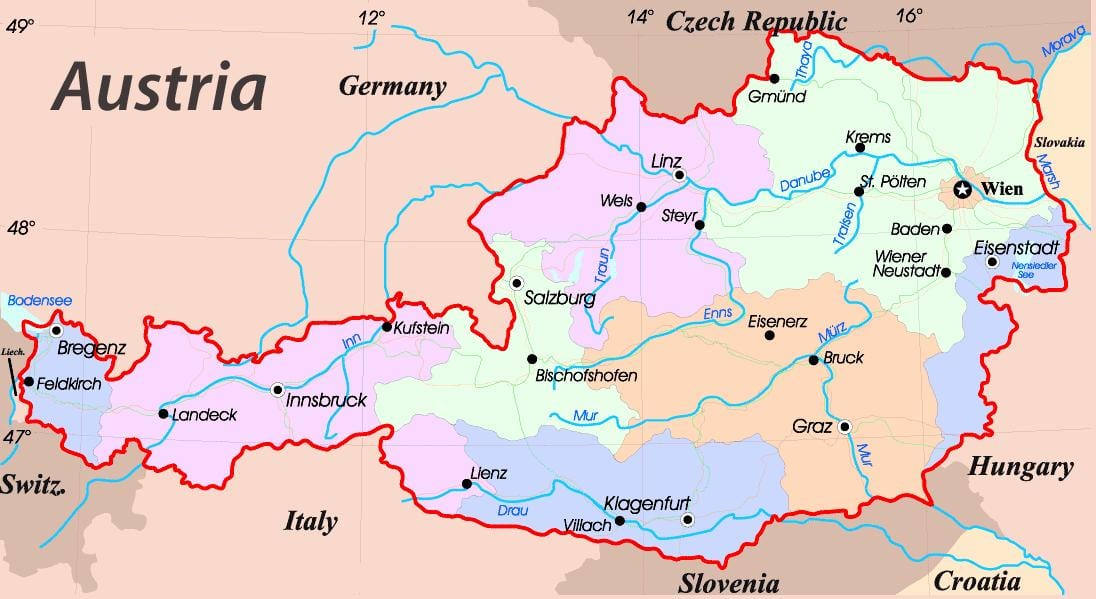 แผนที่ของ austria. kgm ออสเตรีย name