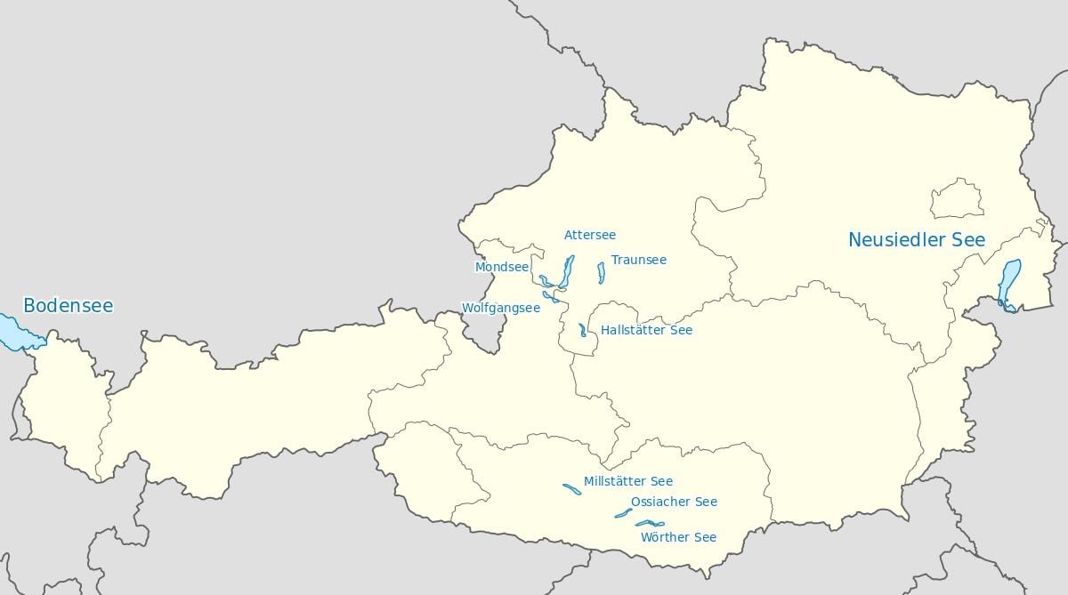 แผนที่ของ austrian ทะเลสาบนั่น