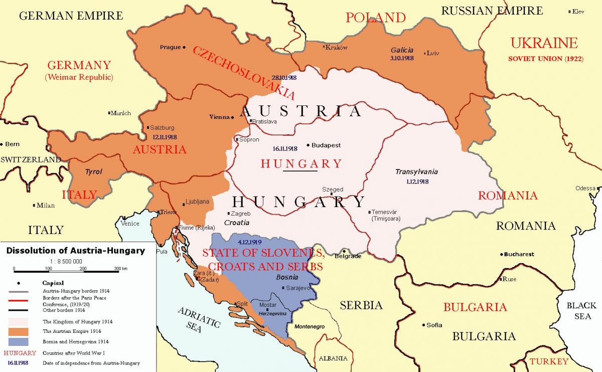 ออสเตรียฮังการีนแผนที่ 1900