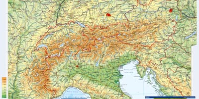 แผนที่ของออสเตรีย topographic