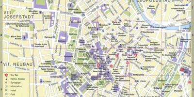 แผนที่เวียนน่าออสเตรียนักท่องเที่ยวหน่อย attractions