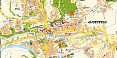 แผนที่ของ amstetten ออสเตรีย name