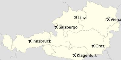 สนามบินในออสเตรียนแผนที่